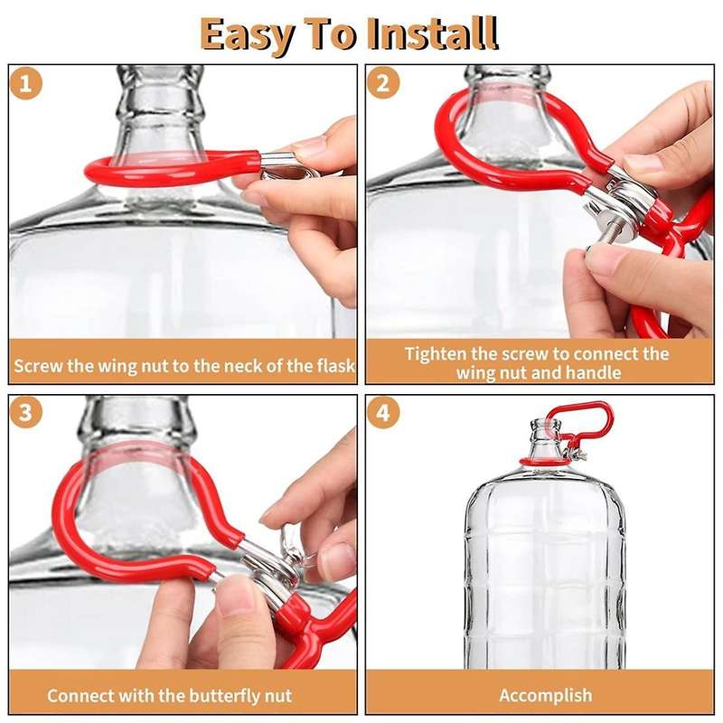 4Pcs Carboy Handle, Portable Glass Carboy Handle, Adjustable Heavy Duty Carboy Holder, Essential Win