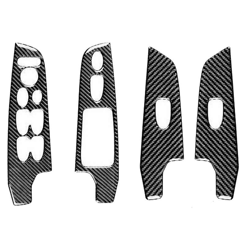 4pcs Carbon Fiber Window Switch Panel Trim Cover for 8th 2006-2011