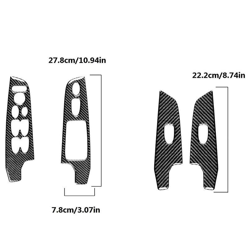 4pcs Carbon Fiber Window Switch Panel Trim Cover for 8th 2006-2011