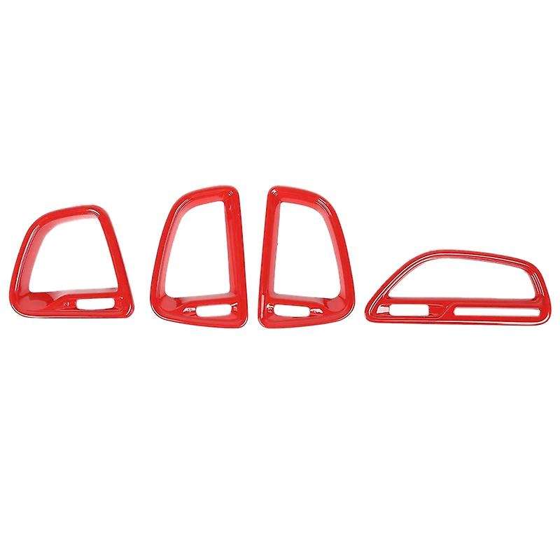 4Pcs Center Console Air Condition Outlet Vent Trim Interior Accessories for 2015-2019, Red