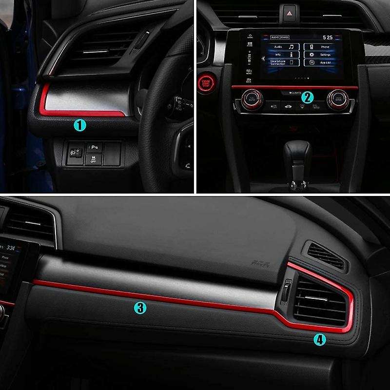 4Pcs Center Consoles Panel Stickers Dashboard Trims Strips Inner Decals for 10Th Gen 2019-2016