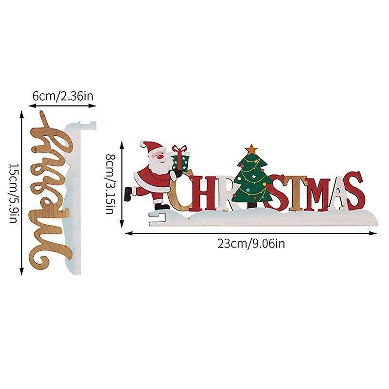 4PCS Christmas Decorations,Wooden Corner Door Frame Decoration,Cartoon Painting,No Face Elderly Pend