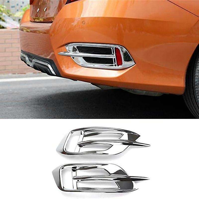 4Pcs Chrome Bumper Front&Rear Fog Light Lamp Cover Grille for 10Th 2016-2019