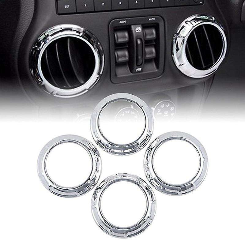 4Pcs Chrome Car Dash Air Conditioning Vent Trim Cover for JK 11-17