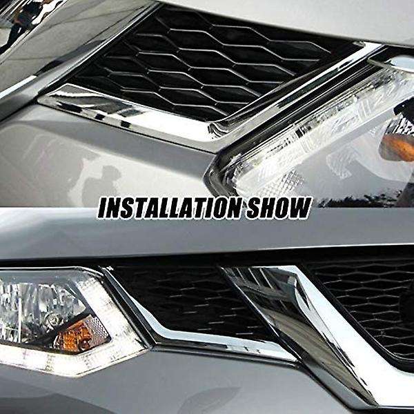 4Pcs Chrome Front Grille Grill Mesh Cover Trim for Rogue T32 2014 2015 2016