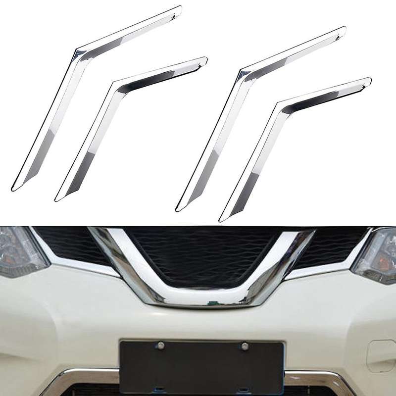 4Pcs Chrome Front Grille Grill Mesh Cover Trim for Rogue T32 2014 2015 2016