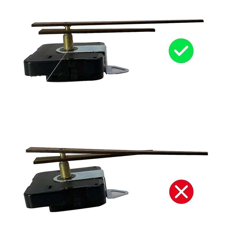4Pcs Clock Movement Mechanism with Hooks and 4 Walnut Different Hands Clock Repair Parts Replacement