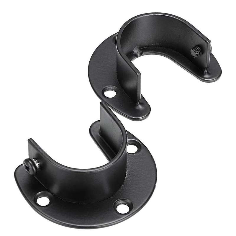 4pcs Closet Rod Brackets Support Flange Holders with Screws U Shaped Wardrobe Bracket Pole Socket En