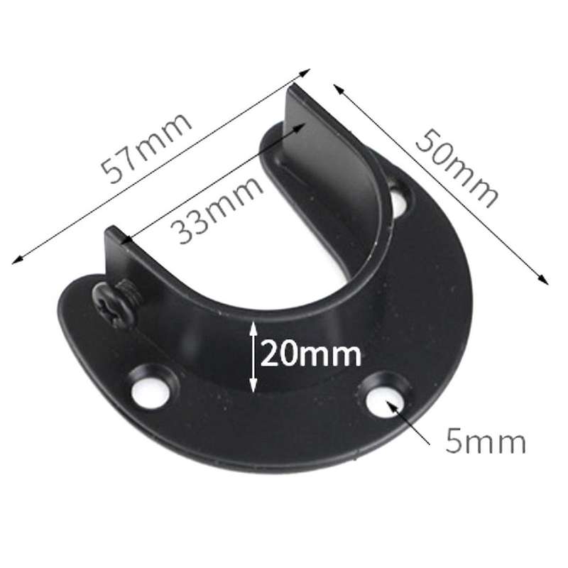 4pcs Closet Rod Brackets Support Flange Holders with Screws U Shaped Wardrobe Bracket Pole Socket En
