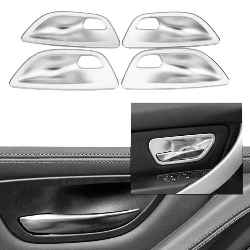 4Pcs Chrome Interior Door Handle Bowl Cover Trim for 5 Series F10 2011-2017