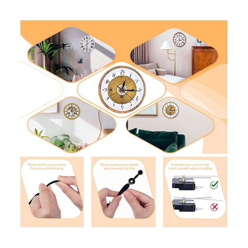 4Pcs Clock Mechanism Replacement Kit with 7 Clock Hands Operated for Clock Repair DIY Clock Repair M