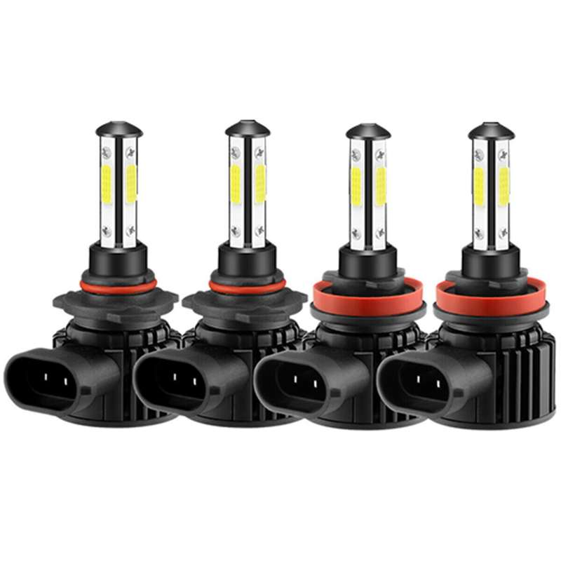 4Pcs Combo 9005+H11 672000LM Combo 4-Side LED Headlight Kits High Low Beam Bulb 6000K White