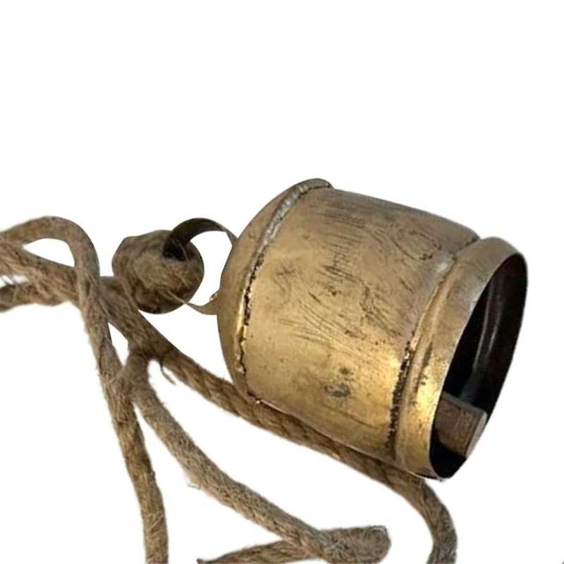 4pcs Cow Bells Cluster On Rope Lucky Cow Bells On Rope Wall Hanging