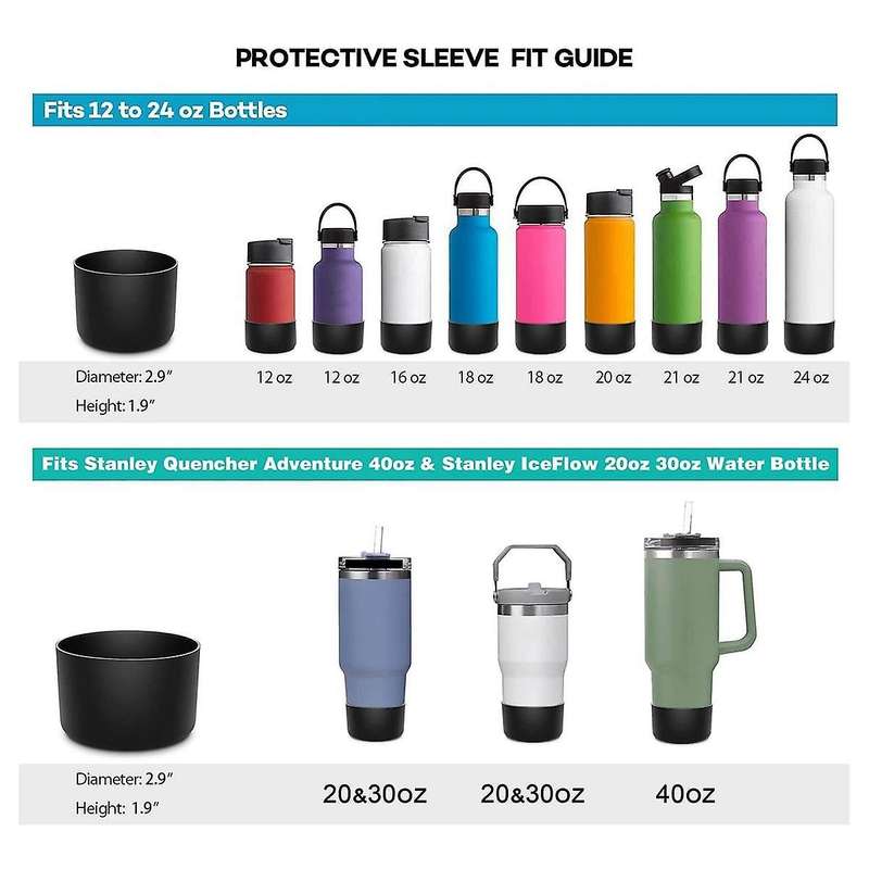 4pcs Cup Silicone Bottom Protective Sleeve Boot for Tumbler Quencher Adventure 40oz & Iceflow 20oz