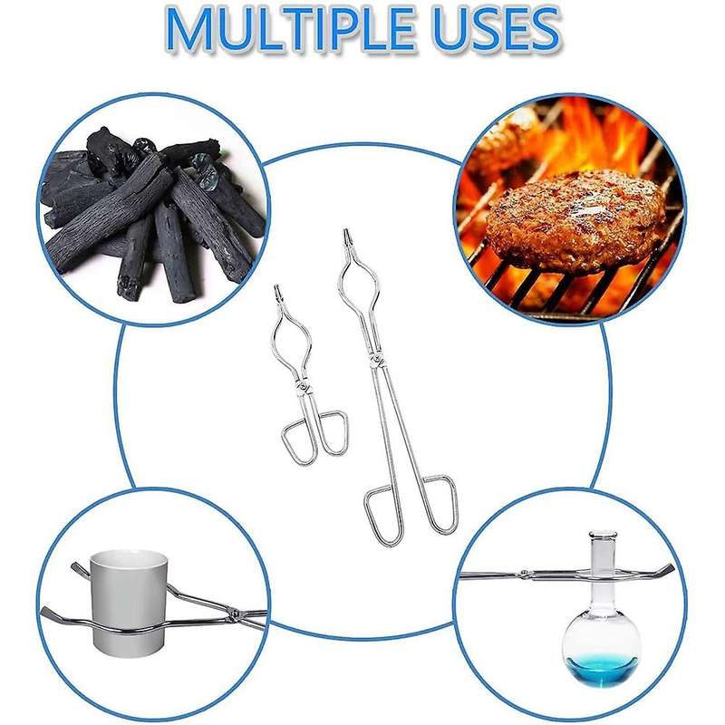 4PCS Crucible Tongs Long Stainless Steel Crucible Tongs with Bow Metal Refining Casting Tool