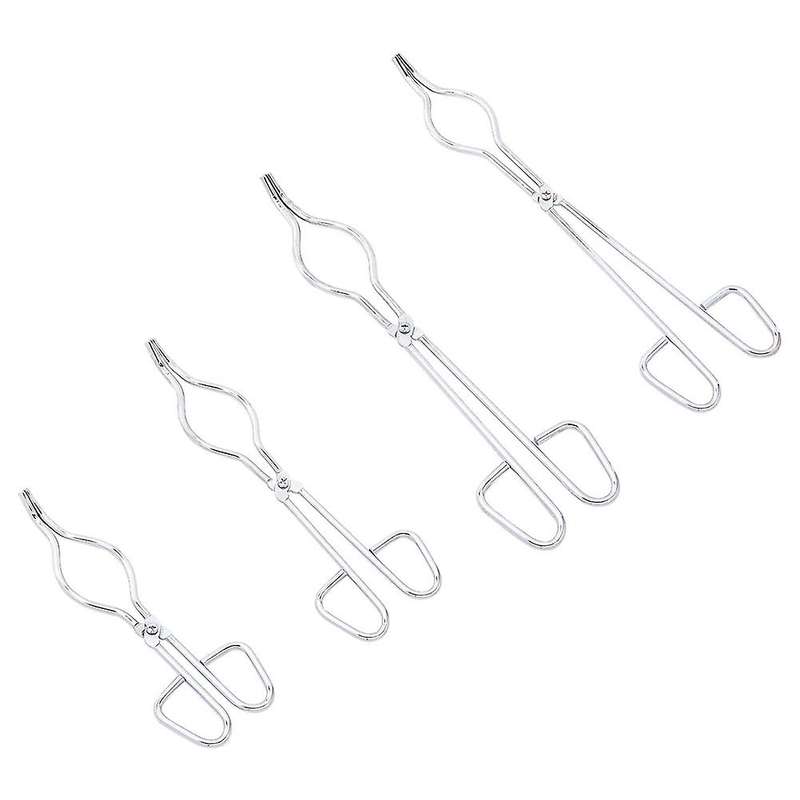 4PCS Crucible Tongs Long Stainless Steel Crucible Tongs with Bow Metal Refining Casting Tool