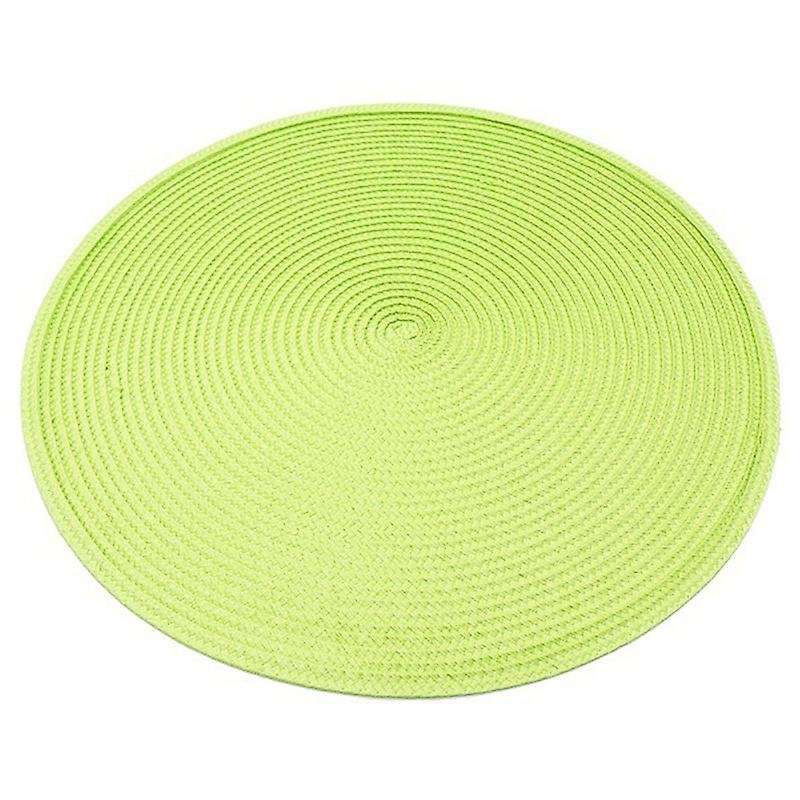 4pcs Dining Table Mat Woven Placemat Pad Heat Resistant Bowls Cups Coaster Table Party Supply(green