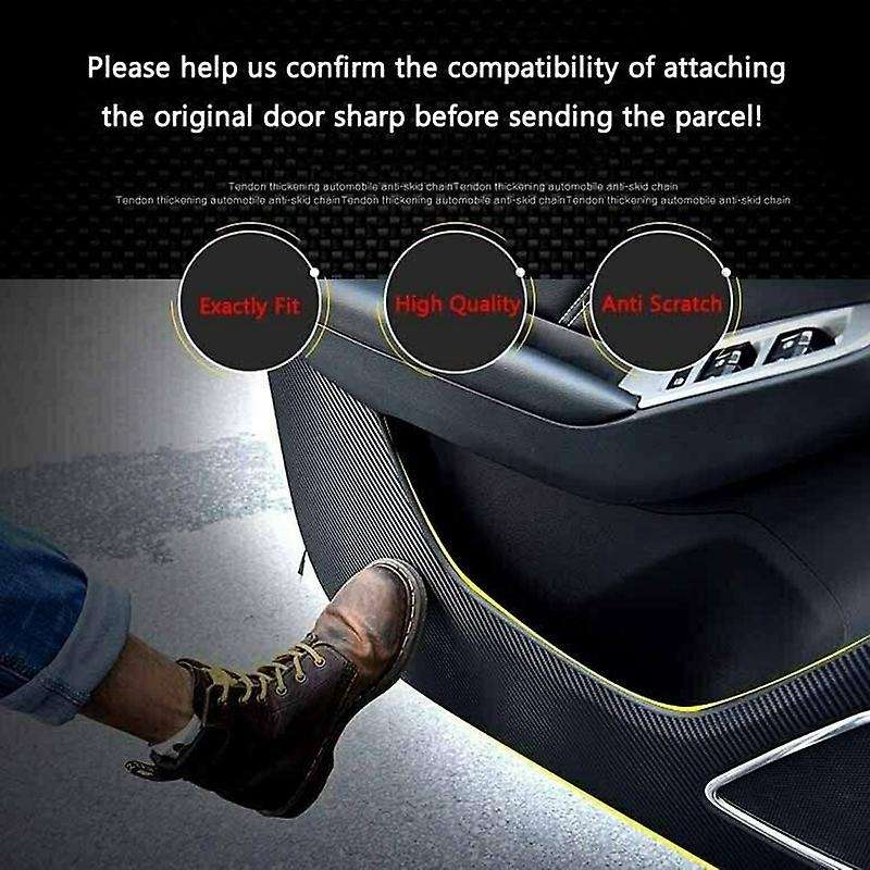 4Pcs Door Anti Kick Mat,Carbon Fiber Door Protector Anti-Kick Mat for A3 Dust Proof Protection Car I