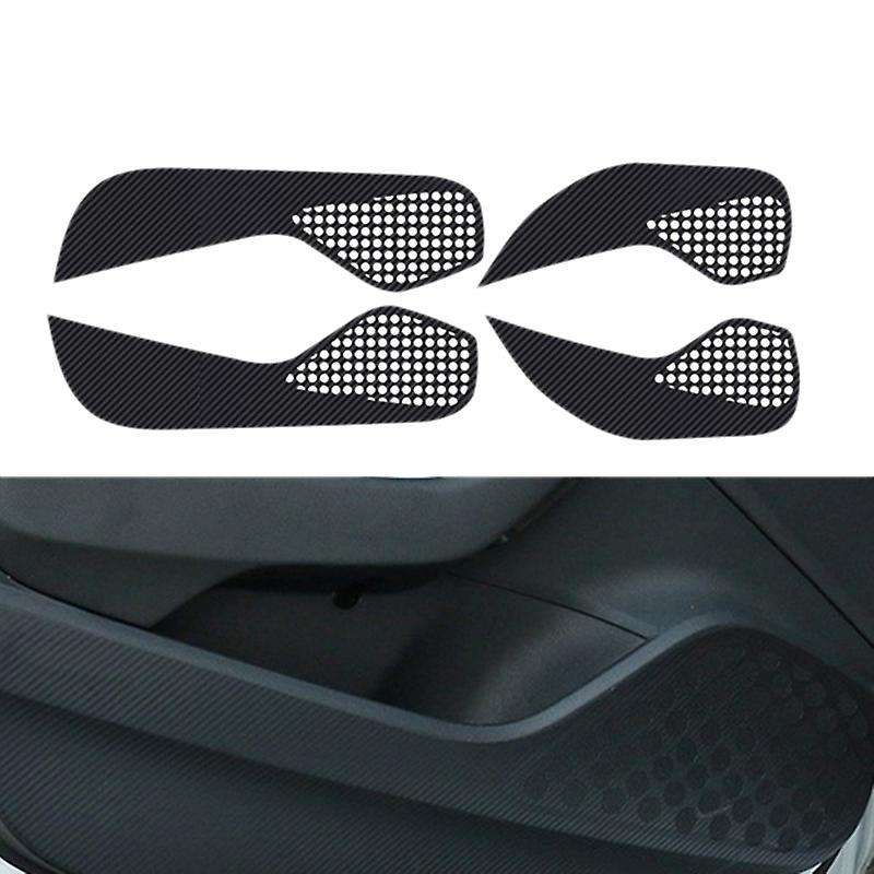 4Pcs Door Anti Kick Mat,Carbon Fiber Door Protector Anti-Kick Mat for A3 Dust Proof Protection Car I
