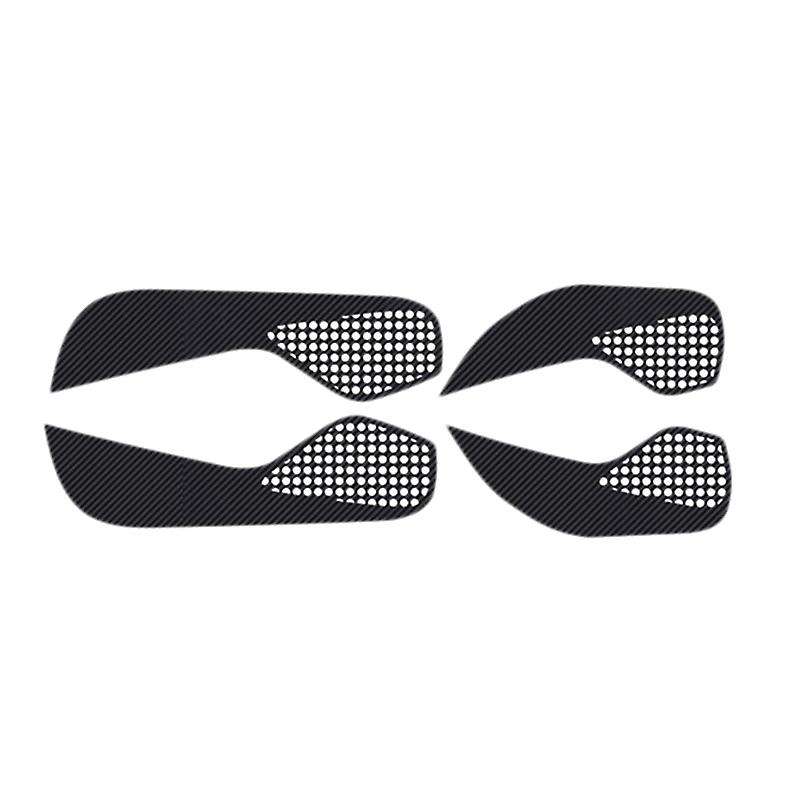 4Pcs Door Anti Kick Mat,Carbon Fiber Door Protector Anti-Kick Mat for A3 Dust Proof Protection Car I