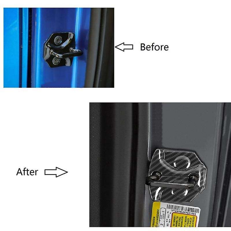 4Pcs Door Lock Cover for 2015-2020 Car Carbon Fiber Door Lock Protection Buckle Decor Trim Accessori