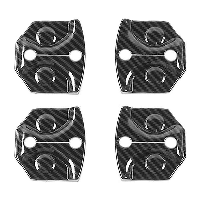 4Pcs Door Lock Cover for 2015-2020 Car Carbon Fiber Door Lock Protection Buckle Decor Trim Accessori