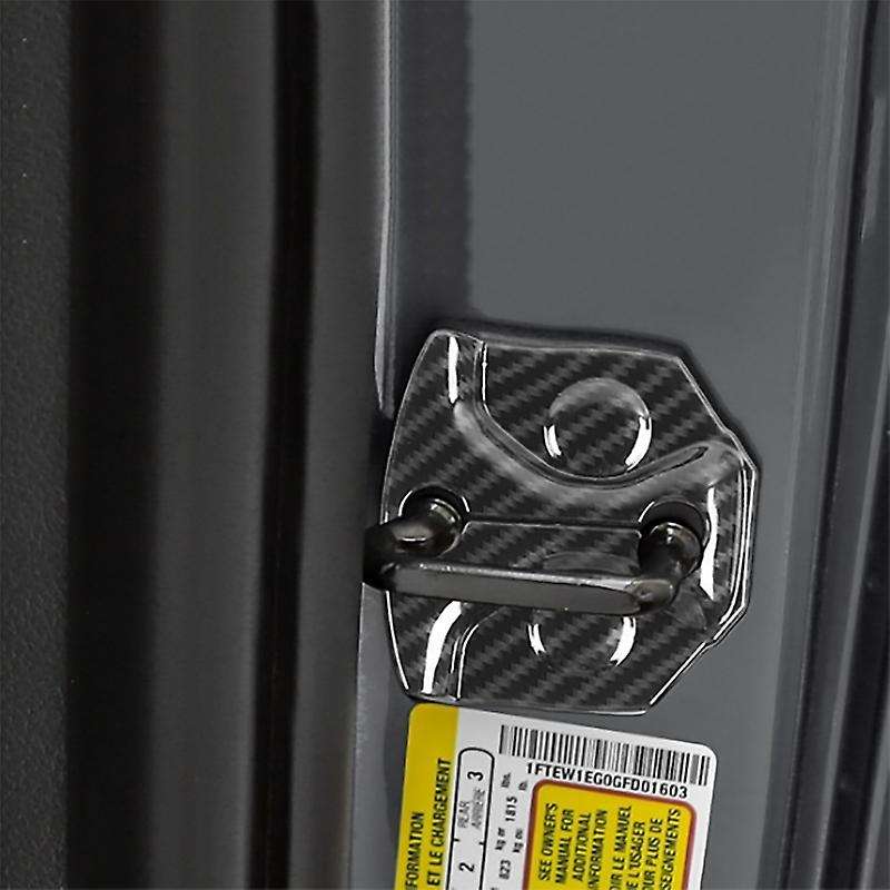 4Pcs Door Lock Cover for 2015-2020 Car Carbon Fiber Door Lock Protection Buckle Decor Trim Accessori