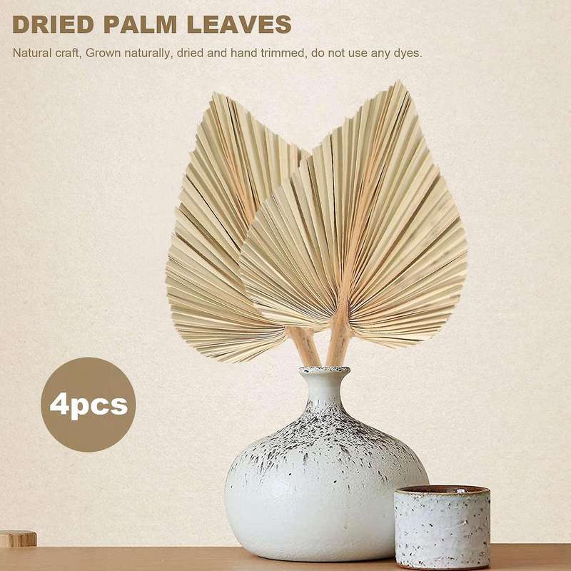 4Pcs Dried Palm Leaves Dried Palm Fans Bohemian Dried Palm Spears Artificial Plants Palm Leaves Trop