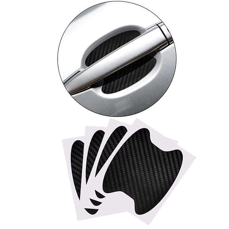 4Pcs Door Handle Stickers, Carbon Fiber Scratch Resistant Door Cup Guards, Fits Car Handles 6.8X8.5