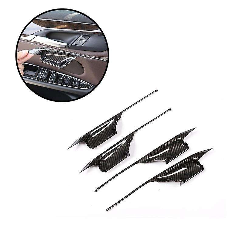 4Pcs Door Handle Bowl Cover Trims Decoration Accessories Set for X5 F15 X6 F16 2014-2018 Carbon Fibe