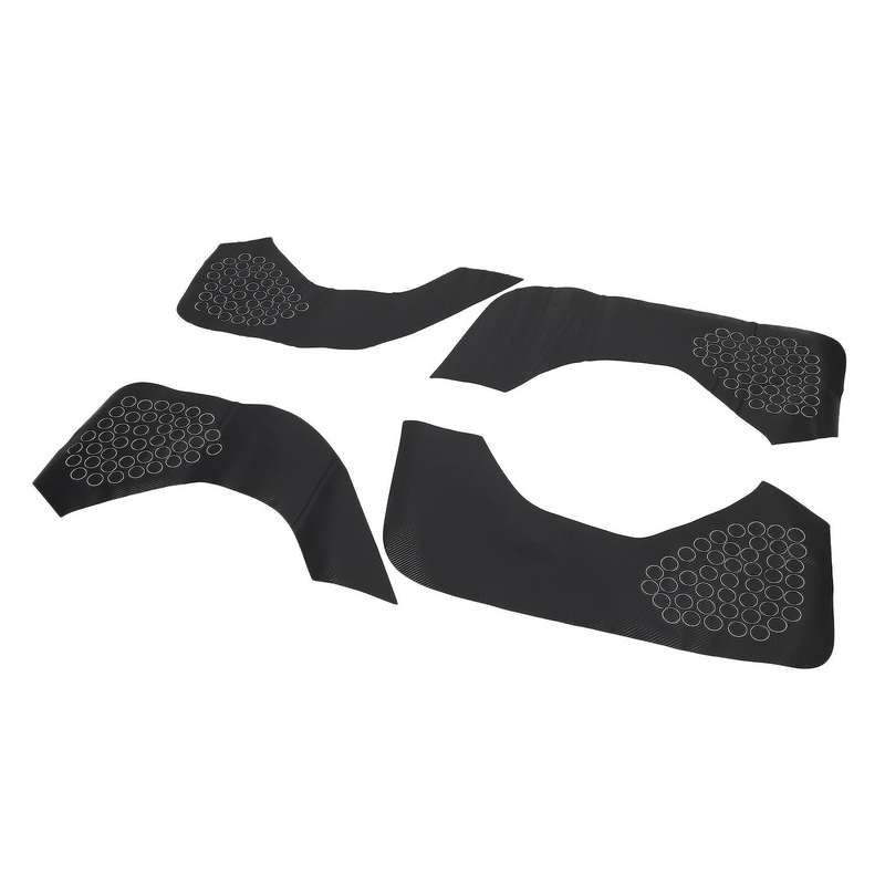 4Pcs Door Anti Kick Mat,Carbon Fiber Door Protector Anti-Kick Mat for Dust Proof Protection Car Inte
