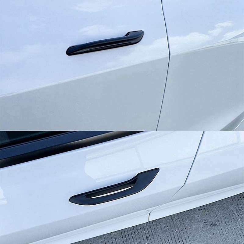4Pcs Door Handle for Model 3 Y Car Door Handles Patch Decoration Cover Accessories Bright Black
