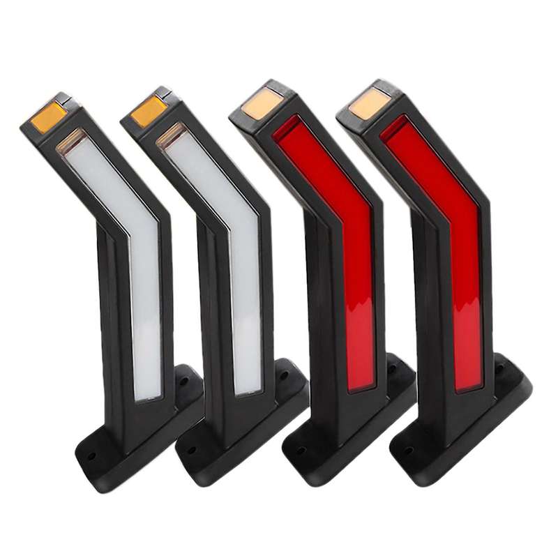4PCS Dynamic Truck LED Rubber Side Lights 12V 24V Universal Trailer Side Marker Lights Waterproof Ou