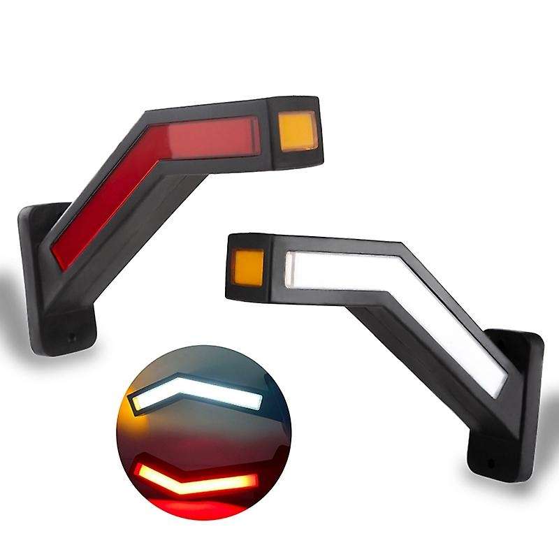 4PCS Dynamic Truck LED Rubber Side Lights 12V 24V Universal Trailer Side Marker Lights Waterproof Ou