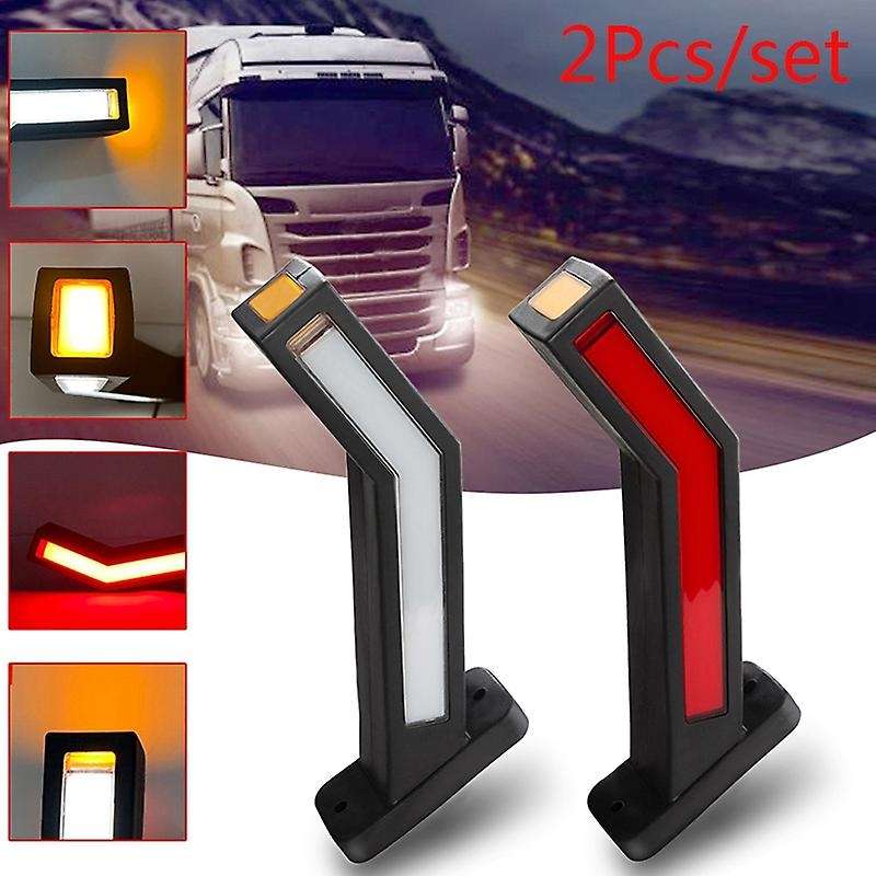 4PCS Dynamic Truck LED Rubber Side Lights 12V 24V Universal Trailer Side Marker Lights Waterproof Ou