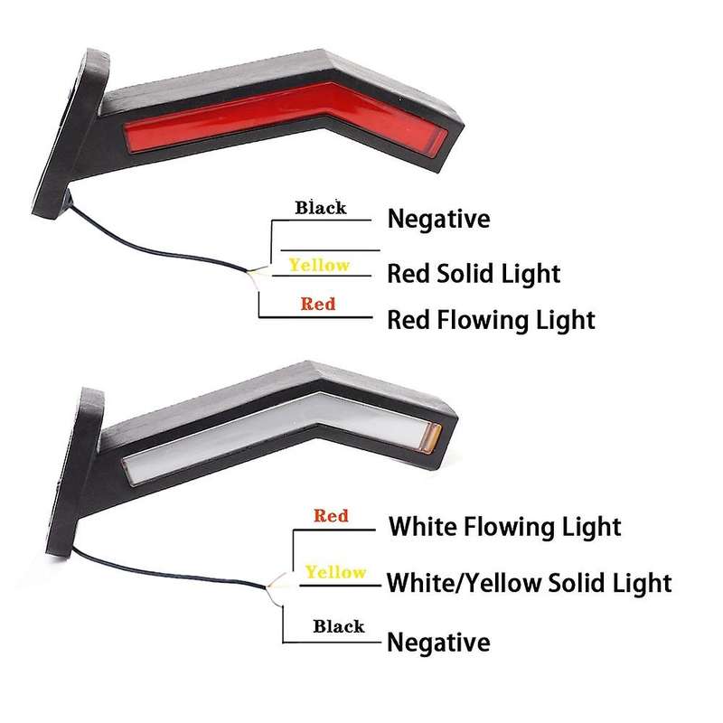 4PCS Dynamic Truck LED Rubber Side Lights 12V 24V Universal Trailer Side Marker Lights Waterproof Ou