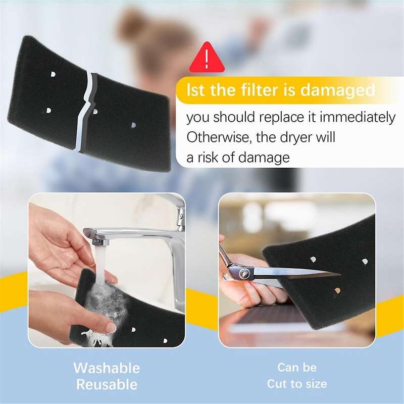 4PCS Dryer Filter for Privileg 481010716911 Dryer Filter Resuable Condensing Dryers Sponge Filter