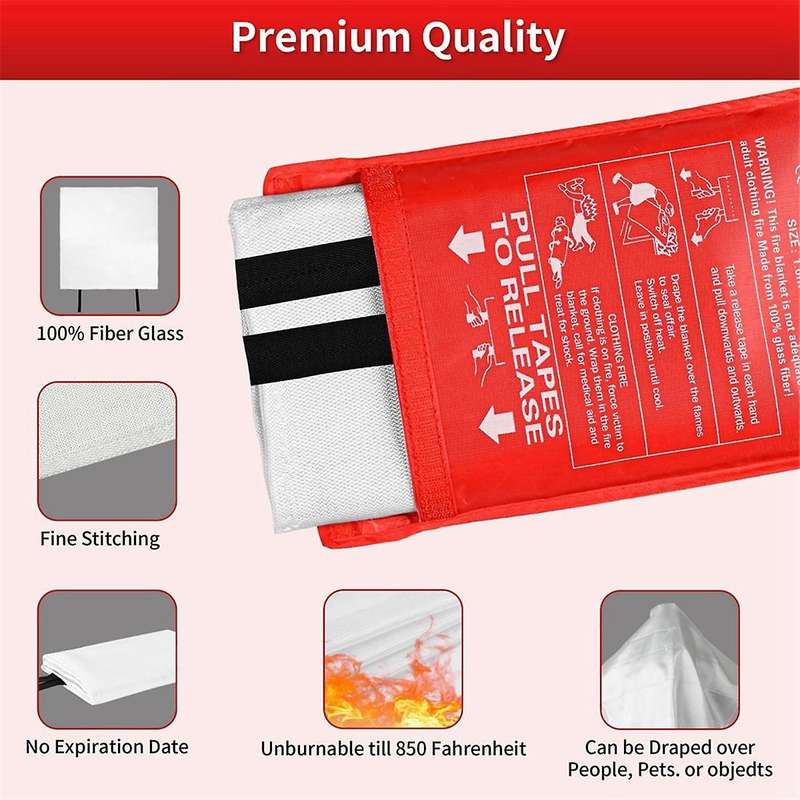 4PCS Emergency Fire Blanket for Home Extinguishing Blanket Fire Blankets for Home, Kitchen School Of