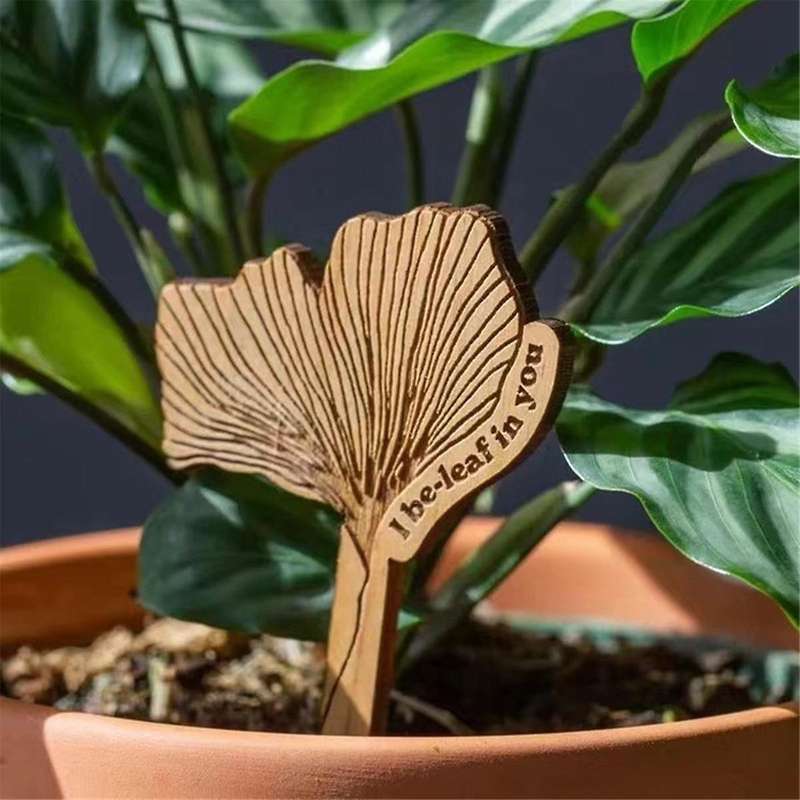 4PCS Encourage Plant Picking Labels Wood Plant Tags Mushroom Vegetable Picking Garden Potted Plant P