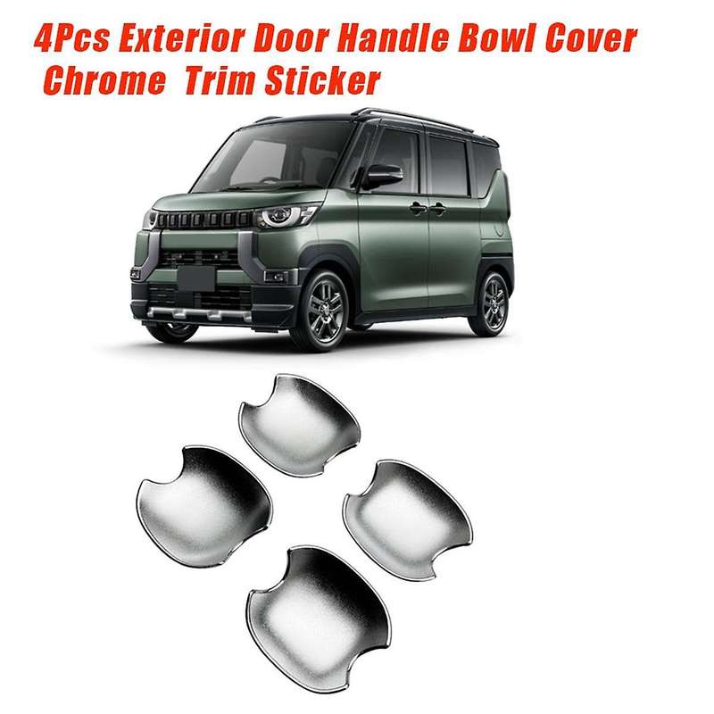 4pcs Exterior Door Handle Bowl Cover Chrome for Delica Mini 2023 2024 Door Outside Handle Trim Stic