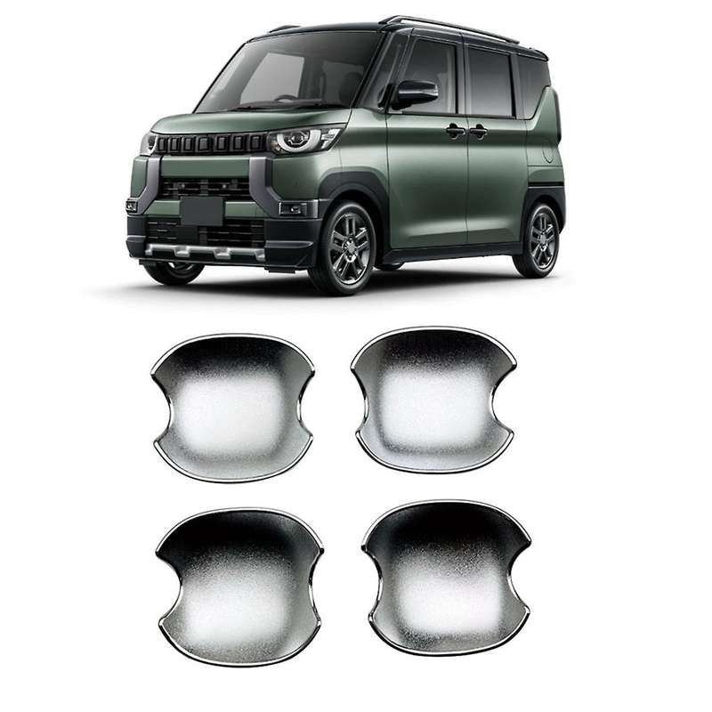4pcs Exterior Door Handle Bowl Cover Chrome for Delica Mini 2023 2024 Door Outside Handle Trim Stic