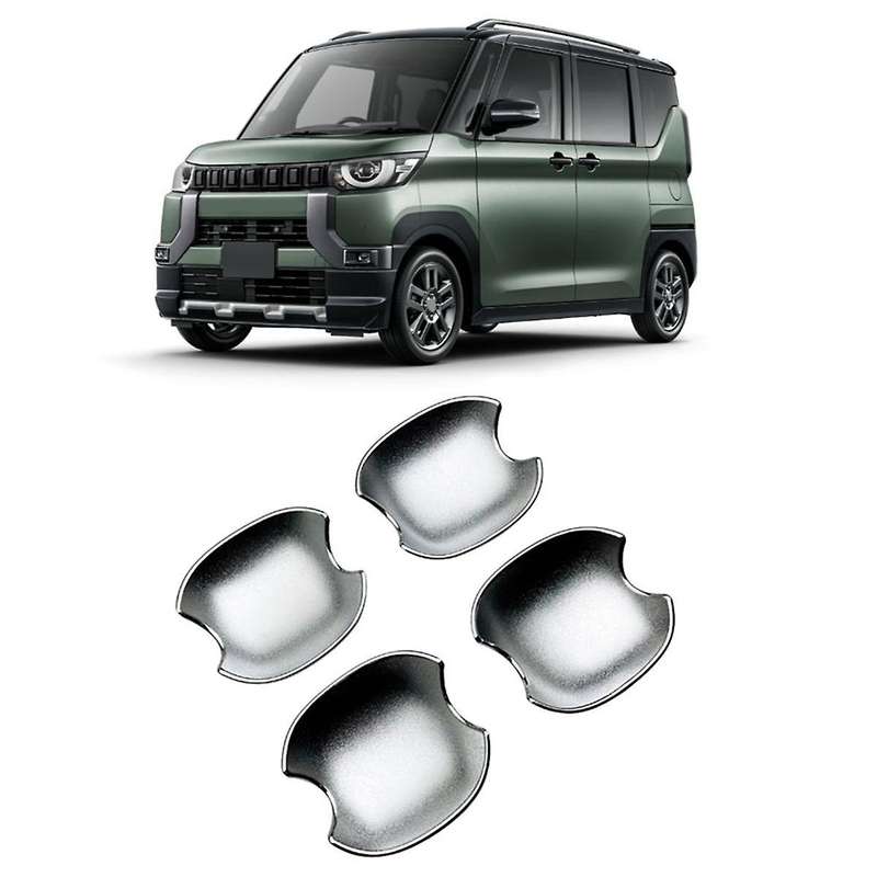 4pcs Exterior Door Handle Bowl Cover Chrome for Delica Mini 2023 2024 Door Outside Handle Trim Stic