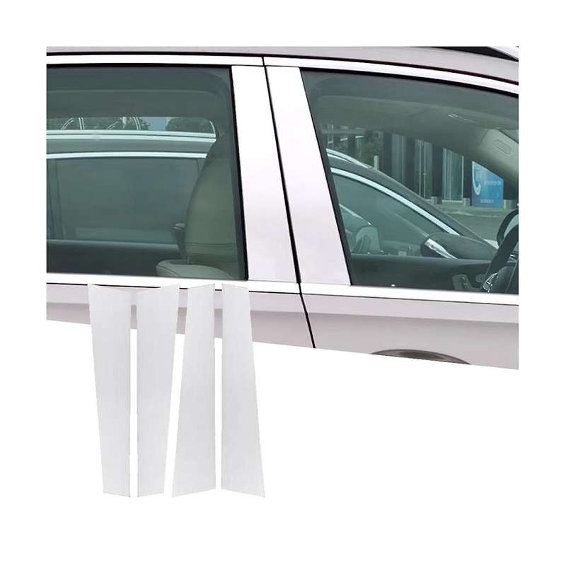 4pcs Exterior Window B Pillar Bright Strip Stickers for S Class 2021-2023 Center Post Aluminum Trim