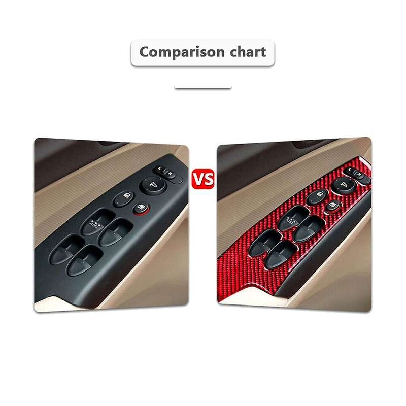 4pcs for 2006-2011 Red Carbon Fiber Window Switch Cover Trim
