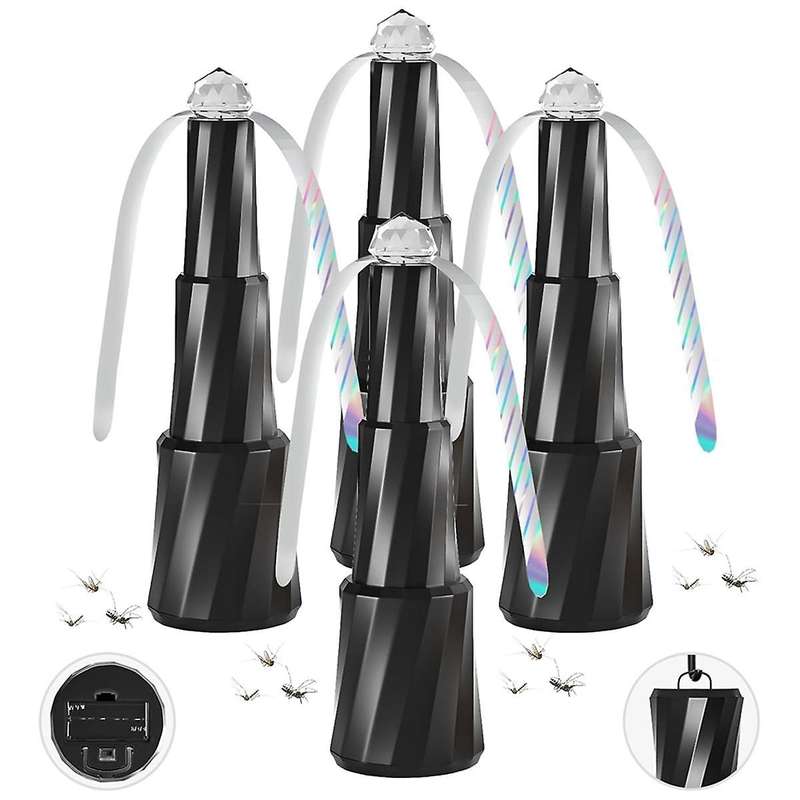 4PCS Fly Fans for Tables Tabletop Fly Spining Fan Outdoor with Hook Bug Repellent Retractable Fly F