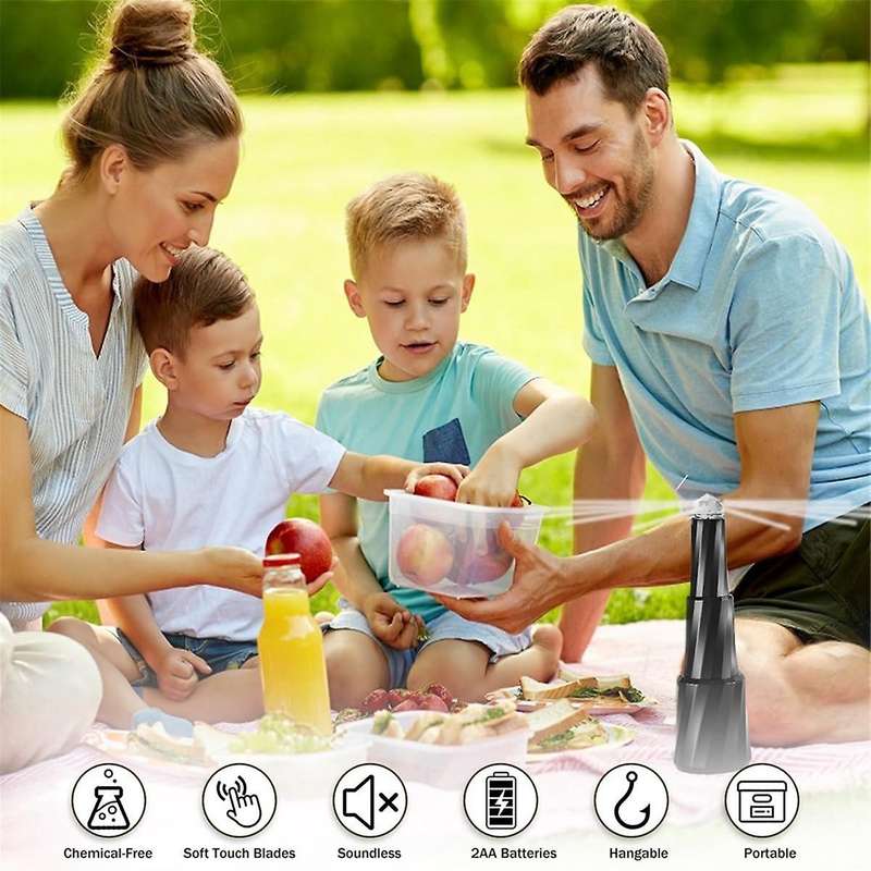 4PCS Fly Fans for Tables Tabletop Fly Spining Fan Outdoor with Hook Bug Repellent Retractable Fly F