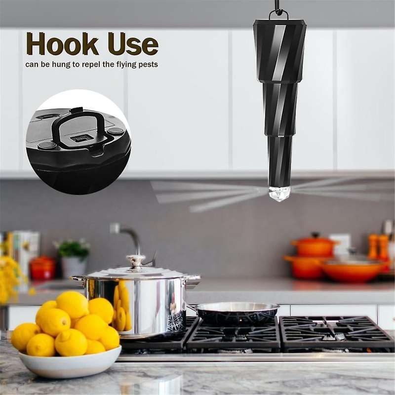 4PCS Fly Fans for Tables Tabletop Fly Spining Fan Outdoor with Hook Bug Repellent Retractable Fly F