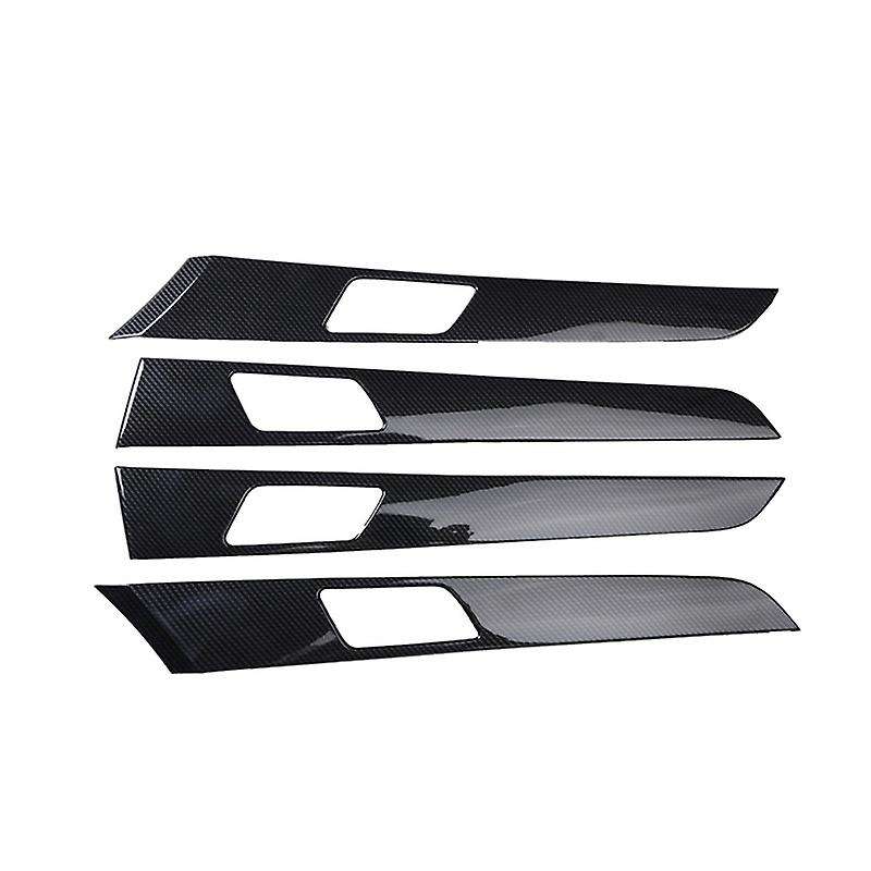 4Pcs for 2015-2019 Carbon Fiber Automotive Interior Inner Door Panel Strip Cover Frame Trim 4Pcs
