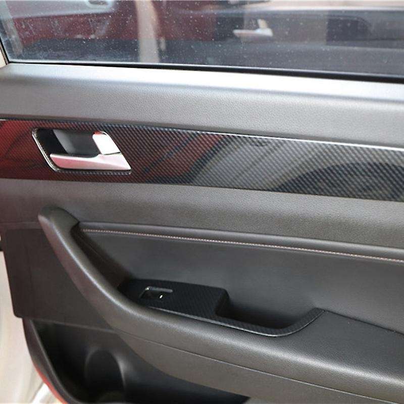 4Pcs for 2015-2019 Carbon Fiber Automotive Interior Inner Door Panel Strip Cover Frame Trim 4Pcs