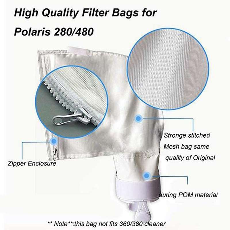 4Pcs for 280 480 Zipper Filter Bag for Pool Cleaner All K13 K16 34X23X7CM Filter Bags Replacement Po